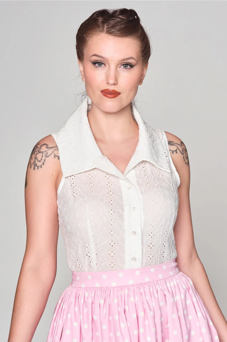 Hillary Broderie Anglaise Top