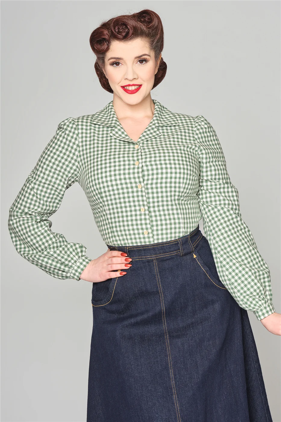 Jerry Gingham Blouse