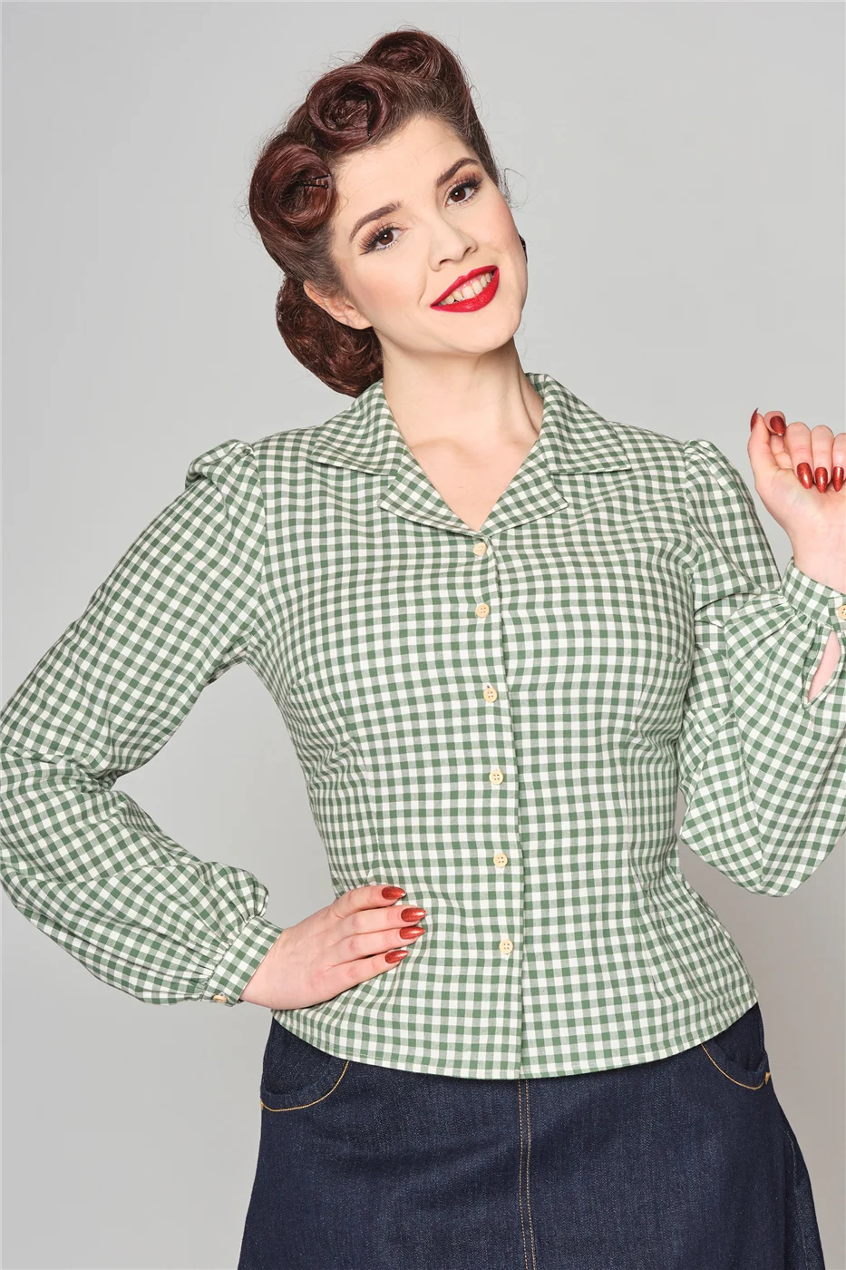Jerry Gingham Blouse