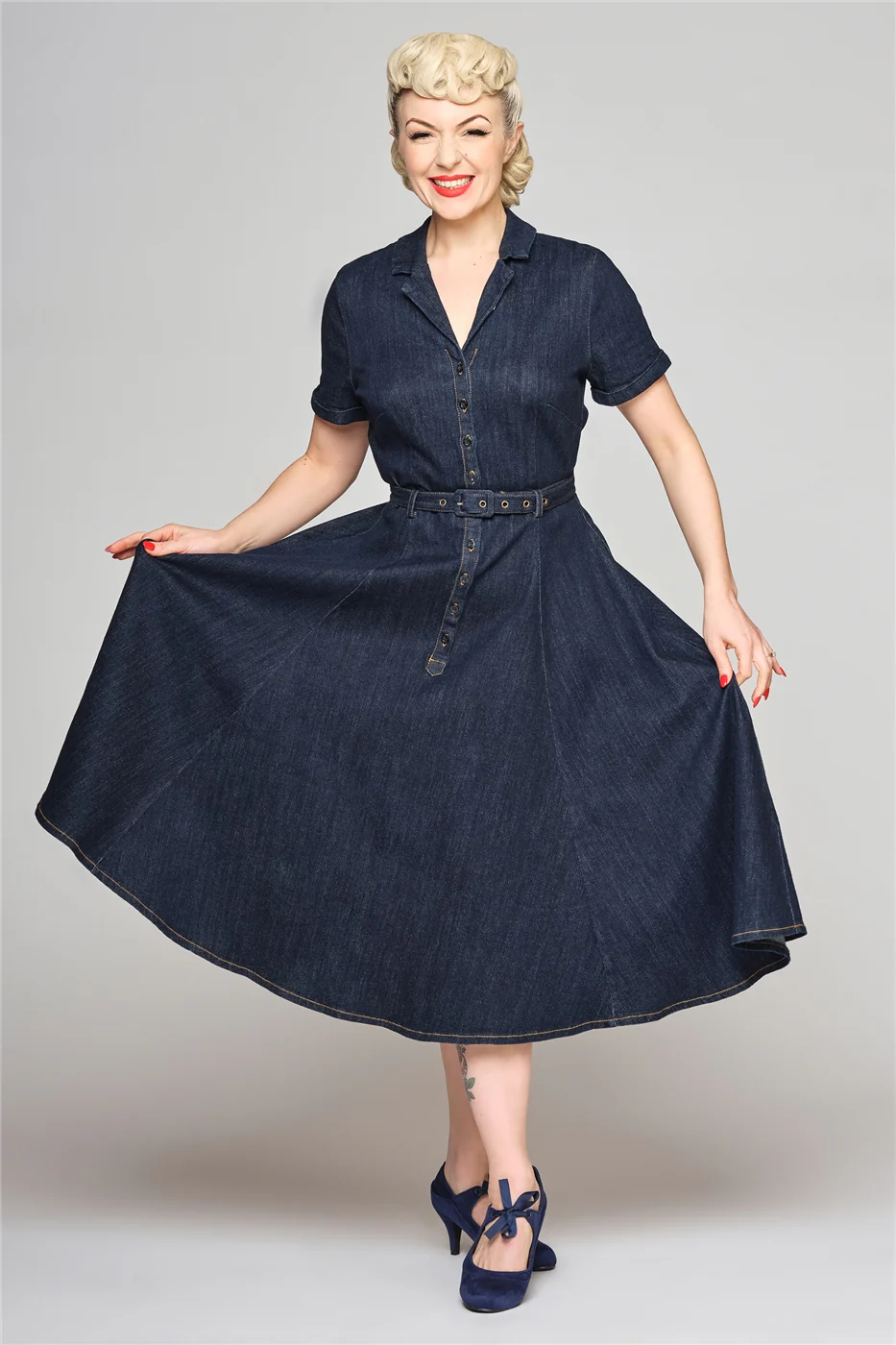 Caterina Denim Swing Dress