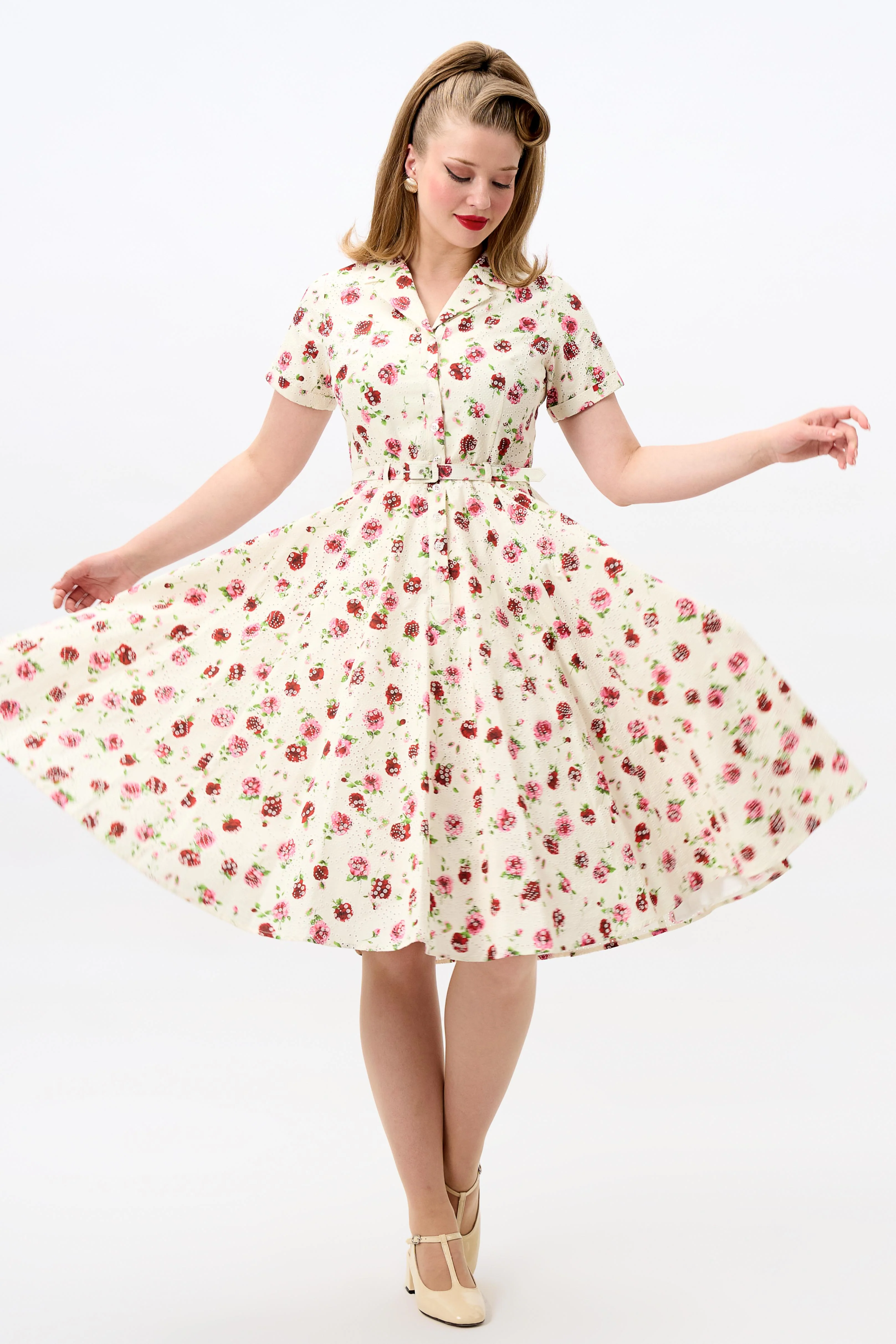 Caterina Rose Broderie Swing Dress