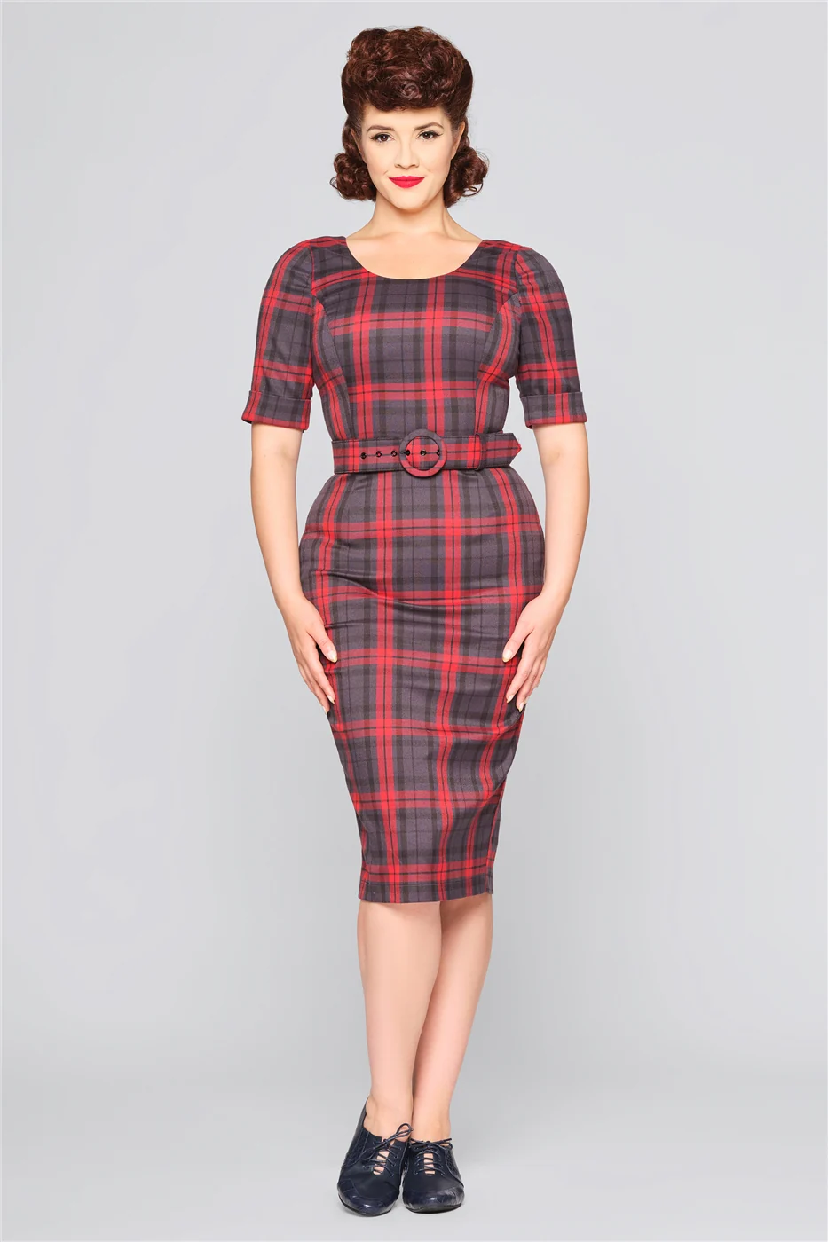 June Smoky Check Pencil Dress