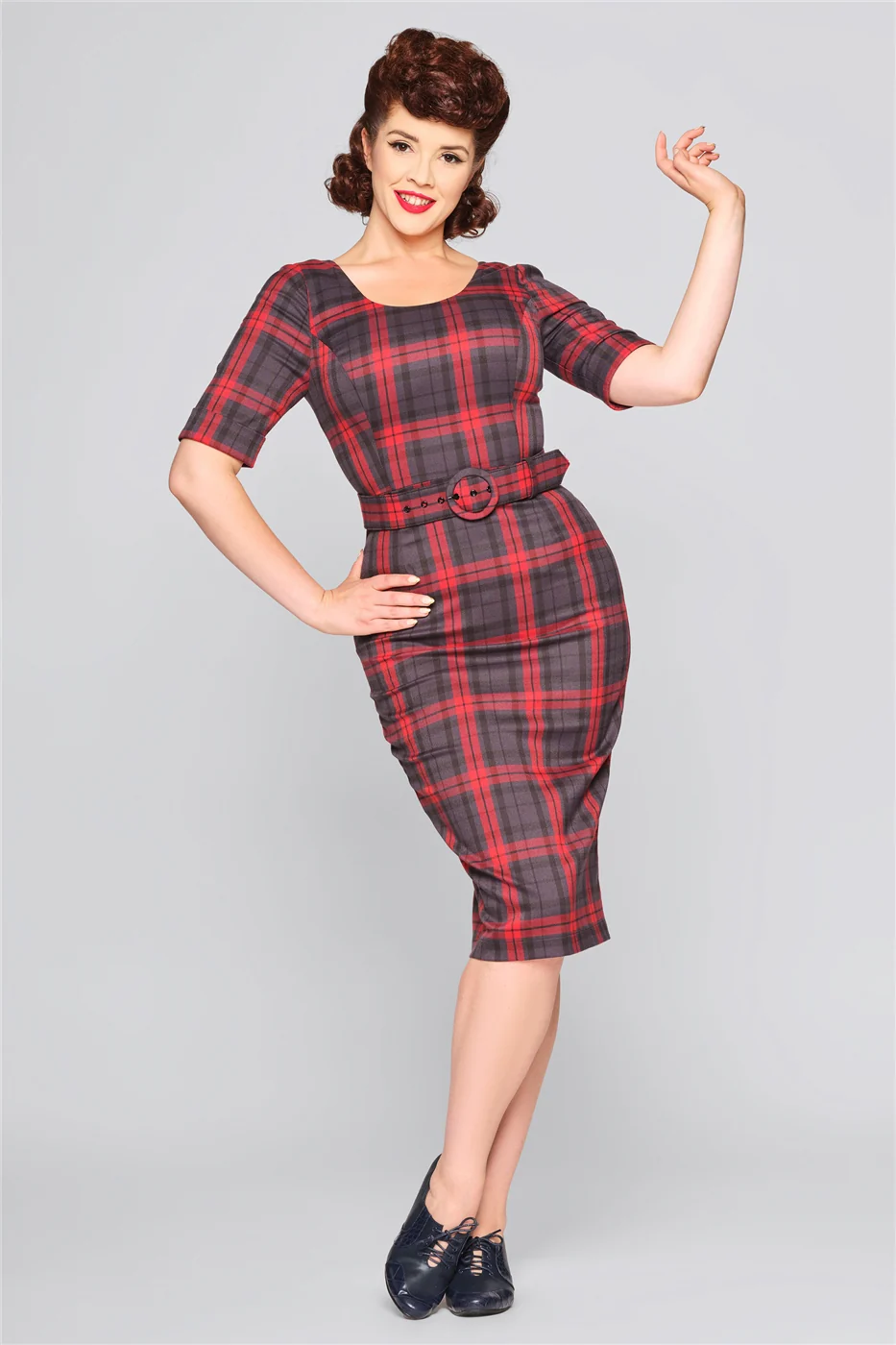 June Smoky Check Pencil Dress