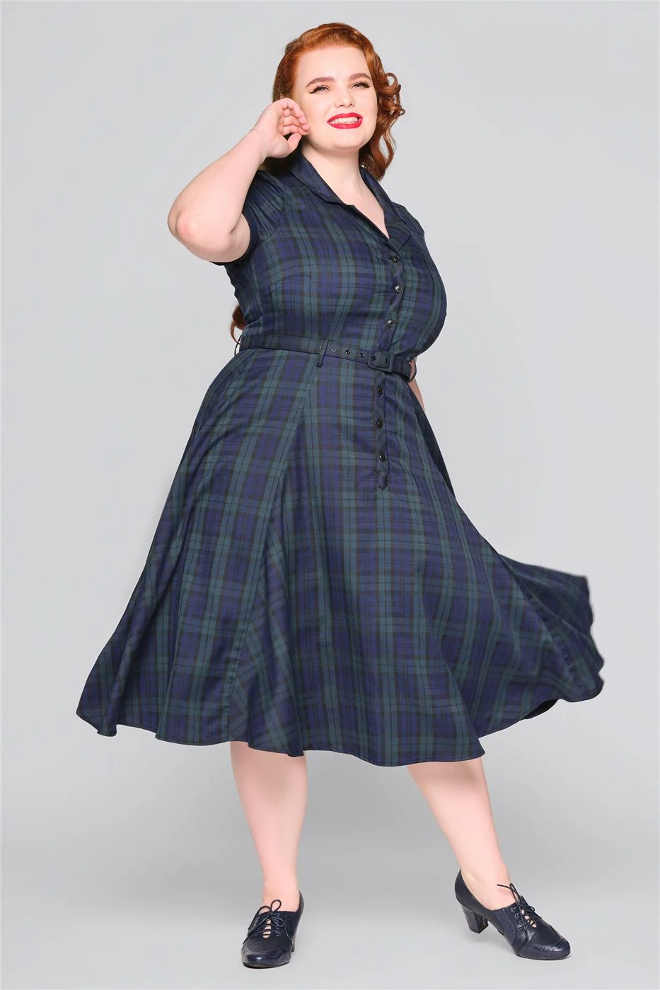 Caterina Blackwatch Check Swing Dress