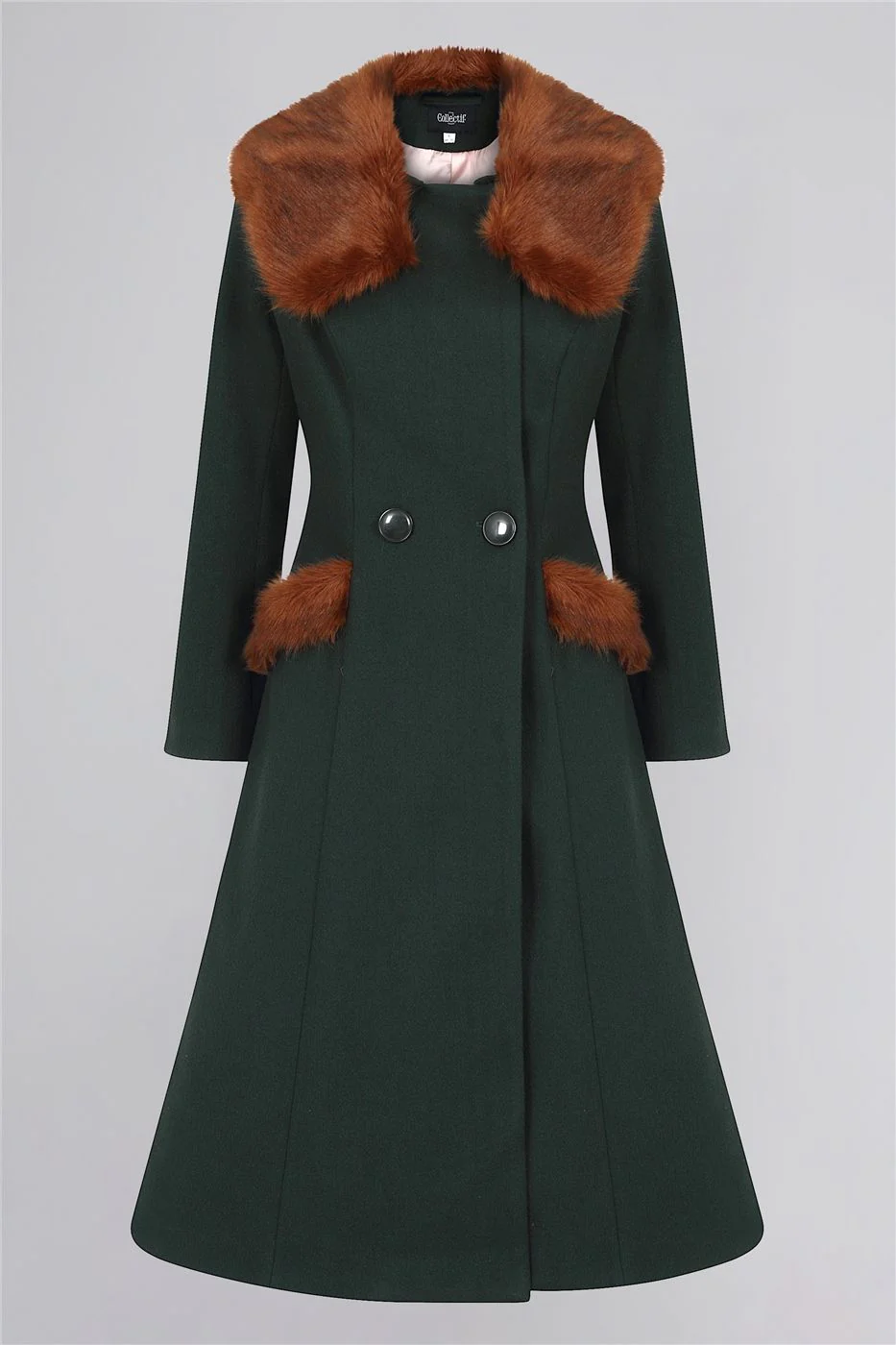 Annasofia Faux Fur Trim Coat