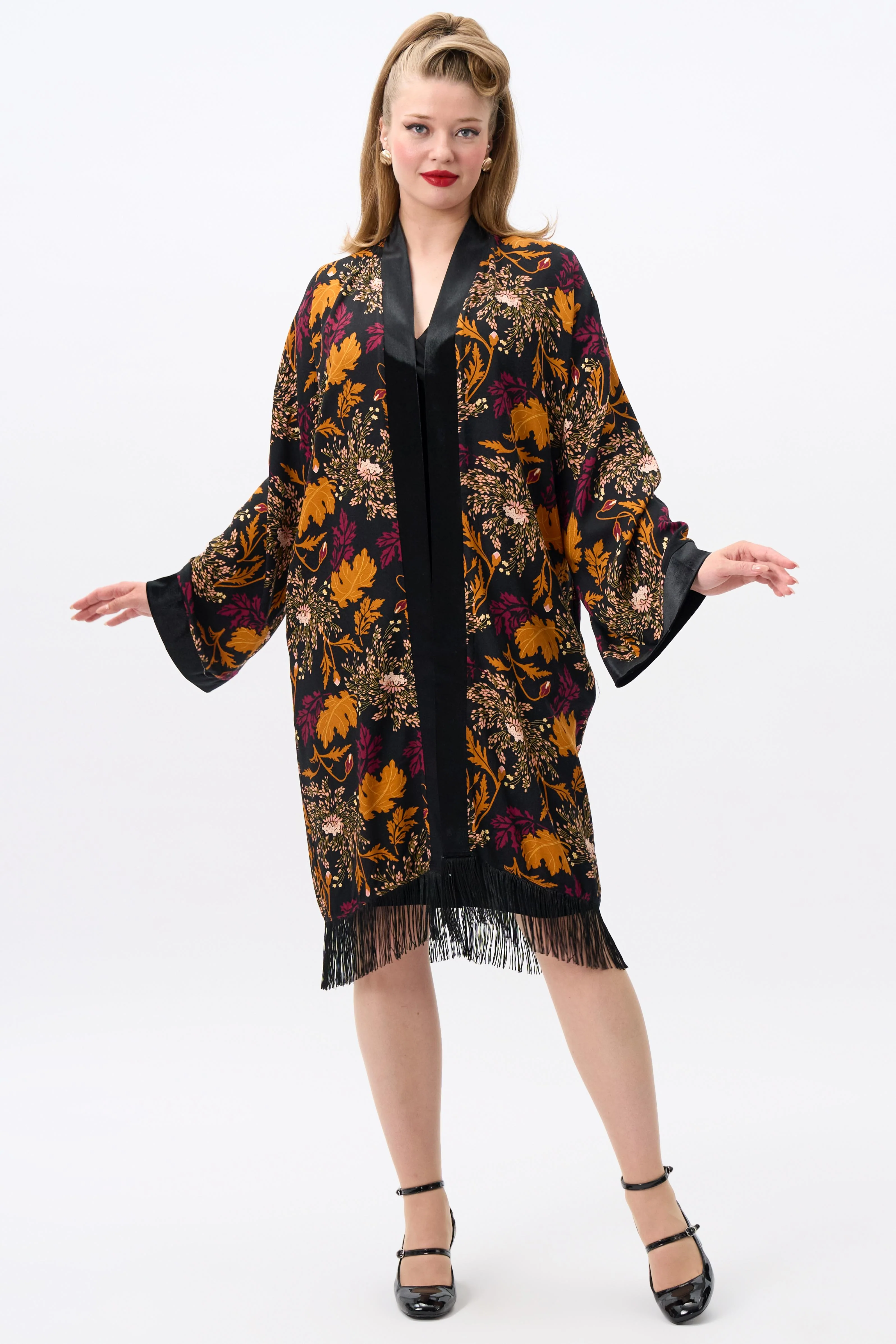 Momiji Gold Leaf Kimono